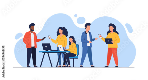 Diverse team collaborating on project, perfect for website banners or presentations.