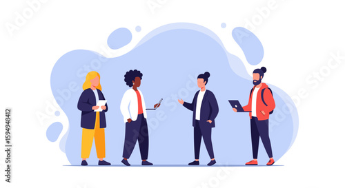 Diverse team of professionals collaborating, ideal for website banners, presentations, and marketing materials.