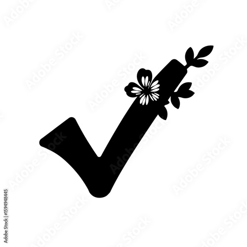 Checkbox silhouette with plum blossom – Spring bloom, cultural symbolism