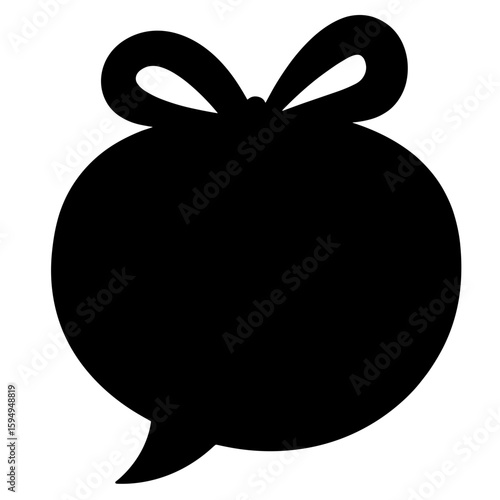 Silhouette of gift box speech bubble – Christmas joy, giving spirit