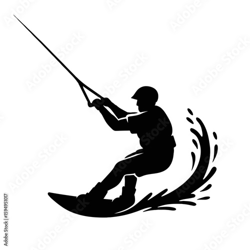 Kiteboarding Silhouette in Action