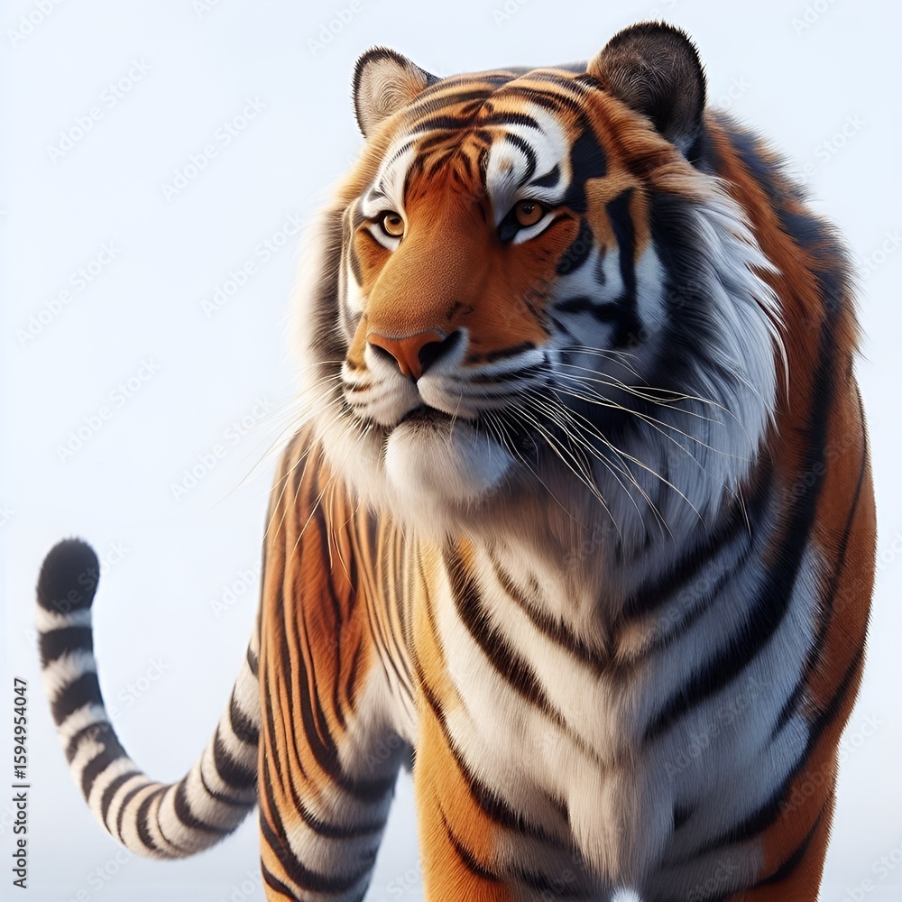 Fototapeta premium tiger on white background