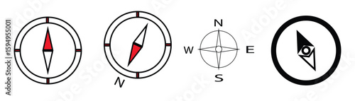 Compass icon set. vector. illustration