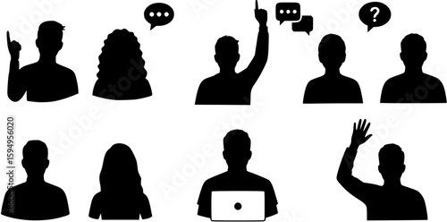 Man Using Laptop with Multiple App Icons
