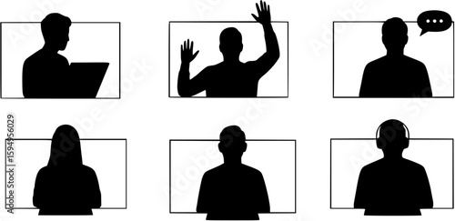 Man Using Laptop with Multiple App Icons
