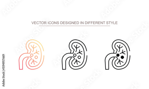 Kidney Stone icon design with white background stock illustration