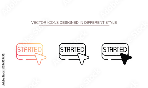 Lets Started icon design with white background stock illustration
