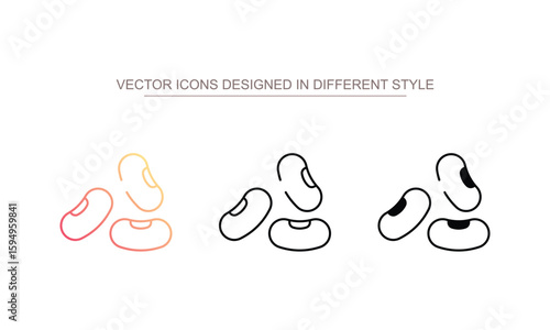 Soy Bean icon design with white background stock illustration