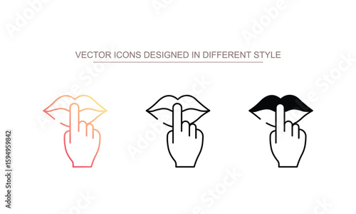 Keep Quite icon design with white background stock illustration