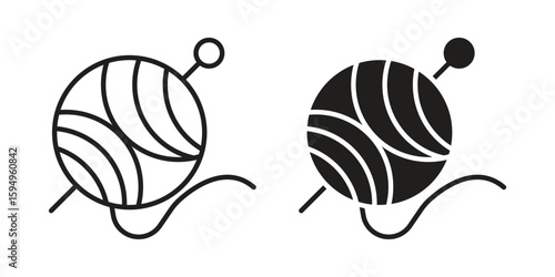 Wool ball icon symbol shape. vector symbols.