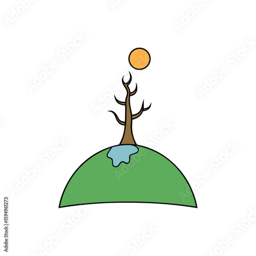 Floating Halloween tree on a hilltop with moon bah 