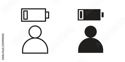 Tired person icon symbol shape. vector symbols.