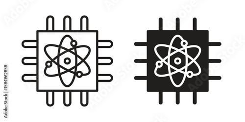 Quantum computing icon symbol shape. vector symbols.