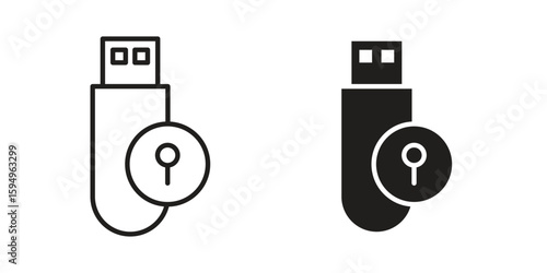 Pendrive security icon symbol shape. vector symbols.
