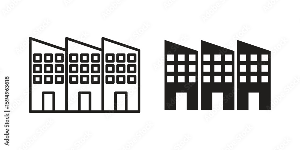 Obraz premium Office block icon symbol shape. vector symbols.