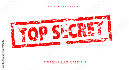 Top Secret red rubber stamp 3d editable text effect template