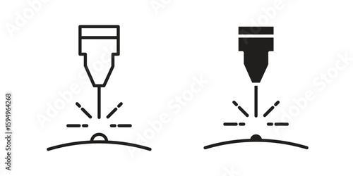 Laser machine icon symbol shape. vector symbols.