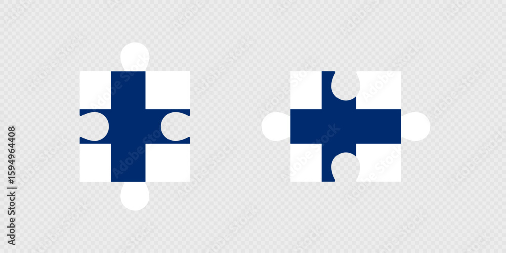 Fototapeta premium Puzzle Pieces with Finland Flag.