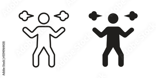 Irritated human icon symbol shape. vector symbols.