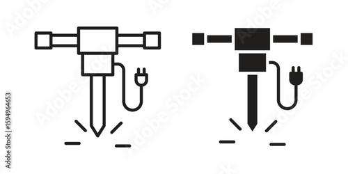 Hydraulic breaker icon symbol shape. vector symbols.