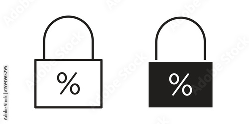 Fixed rate mortgage icon symbol shape. vector symbols.