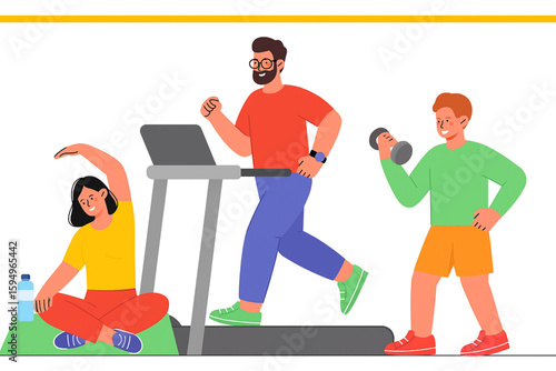 Healthy Lifestyle and Fitness Workout Vector Design