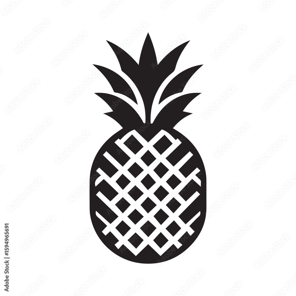 Obraz premium Minimalist pineapple fruit logo with white background