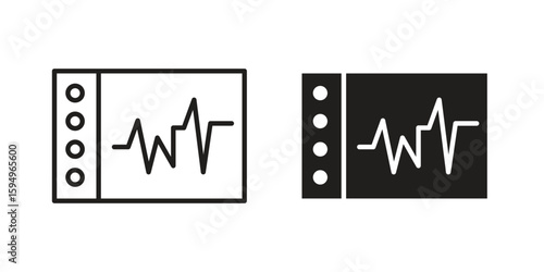 EKG monitor icon symbol shape. vector symbols.