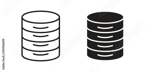Cylinder database icon symbol shape. vector symbols.