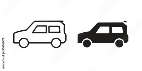 Compact car icon symbol shape. vector symbols.