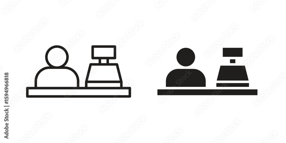 Cashier icon symbol shape. vector symbols. Cashier icon symbol shape. vector symbols.