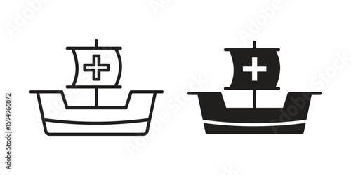 Caravel icon symbol shape. vector symbols.