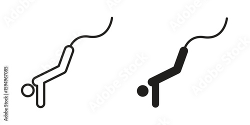 Bungee jumping icon symbol shape. vector symbols.