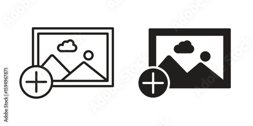 Add photos icon symbol shape. vector symbols.