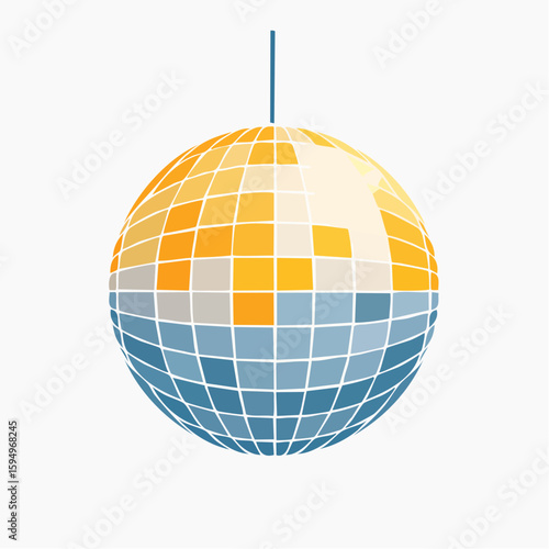 Sparkling Disco Ball: A radiant disco ball hangs suspended, its multifaceted surface reflecting the joy and rhythm of a night out, ready to electrify any celebration. 