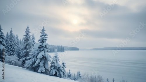 winter landscape with snow covered trees