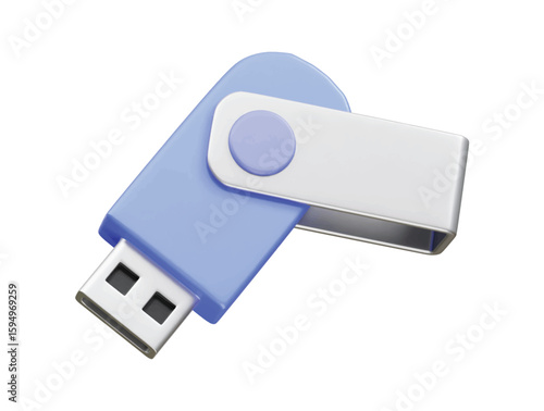 Flash drive icon 3d illustration rendering