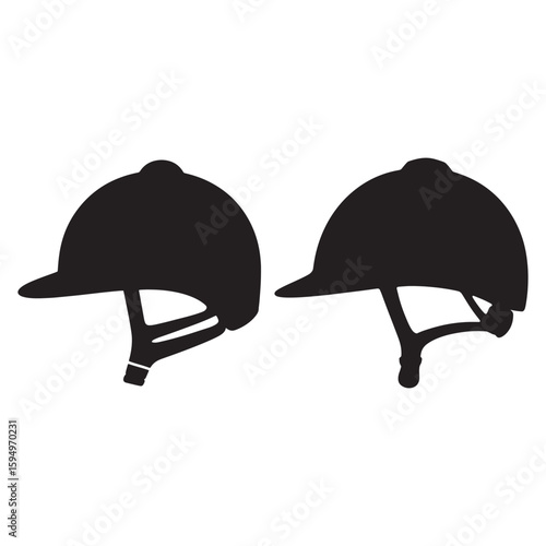 Black equestrian helmets with chin straps riding helmets safety gear