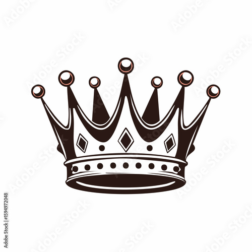 Royal Crown Icon: A regal and elegantly designed crown, a symbol of royalty and power, perfect for conveying concepts of authority and nobility.