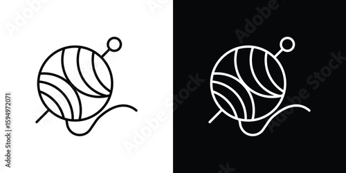 Wool ball icon Editable stroke vector pack, suitable for web designs.