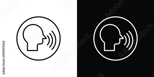 Voice control icon Editable stroke vector pack, suitable for web designs.