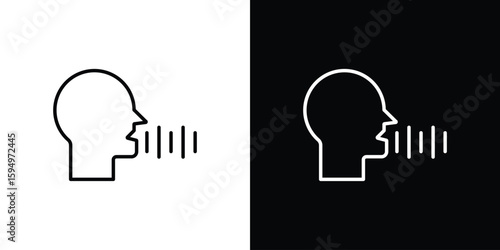 Voice control icon Editable stroke vector pack, suitable for web designs.