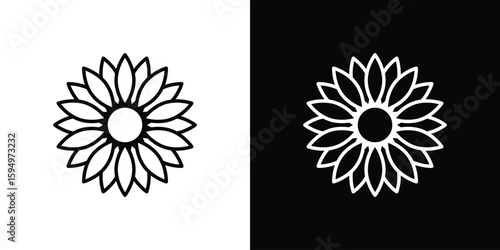 Sunflower icon Editable stroke vector pack, suitable for web designs.