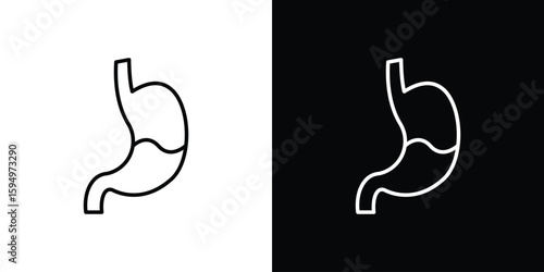Stomach with Liquids icon Editable stroke vector pack, suitable for web designs.