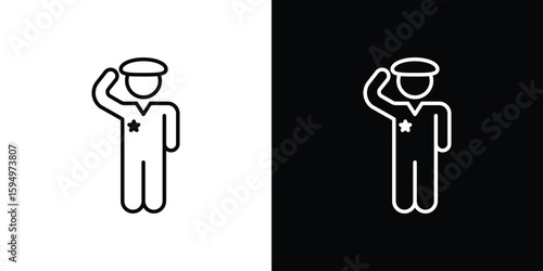 Salute icon Editable stroke vector pack, suitable for web designs.