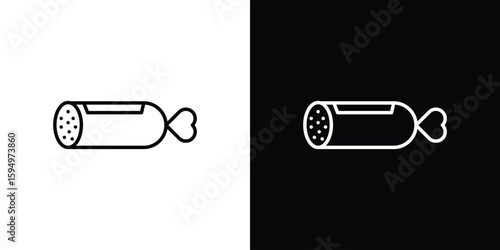 Salami icon Editable stroke vector pack, suitable for web designs.