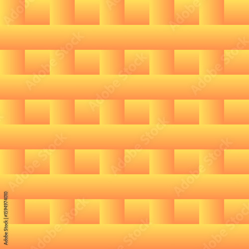 Abstract orange background with a seamless geometric pattern and metallic woven texture, perfect for modern vector design illustrations