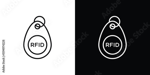 RFID key tag icon Editable stroke vector pack, suitable for web designs.