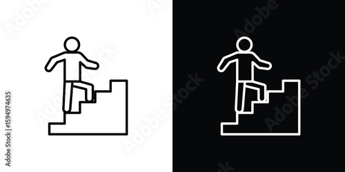 People Climbing icon Editable stroke vector pack, suitable for web designs.