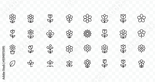 Thin line icons big set Icons business marketing e commerce media leaf tree icon vector